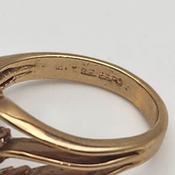 Vintage Joseph Esposite 14K Gold Filled 3 CZ Ring (4) - Picture 6 of 7